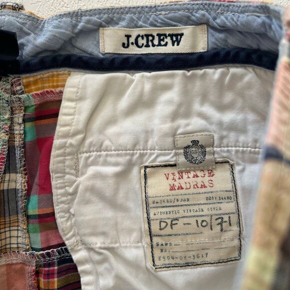 J.Crew Vintage Madras Patchwork Shorts 33 Relaxed Fit | 100% Cotton – Flawed - Picture 5 of 15